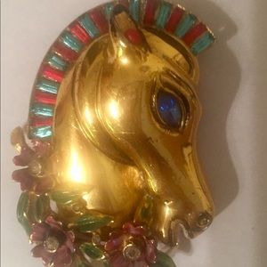 RARE VINTAGE CORO CRAFT STERLING LARGE HORSE HEAD